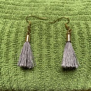 Earrings - EUC - gray colored tassels